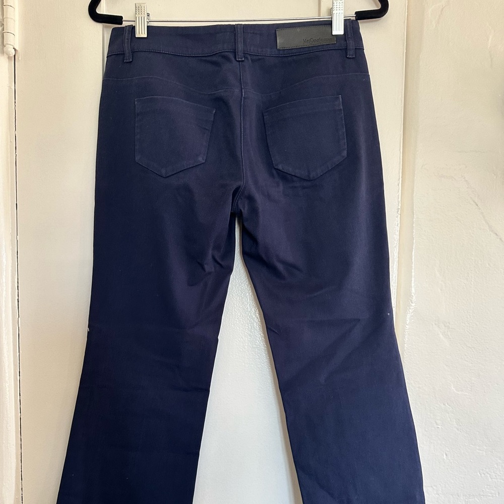 YSL navy blue bootleg jeans. medium rise. Size 6/7.